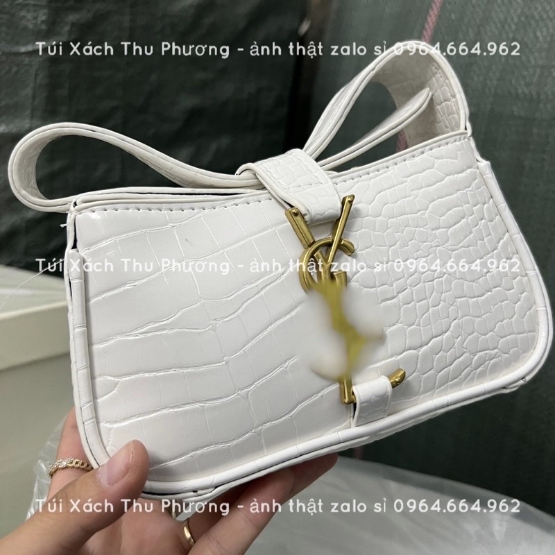 Túi kẹp nách nữ, túi đeo vai chất da rắn nắp chữ YS-L siêu sang chảnh cho nữ (ảnh thật shop chụp)