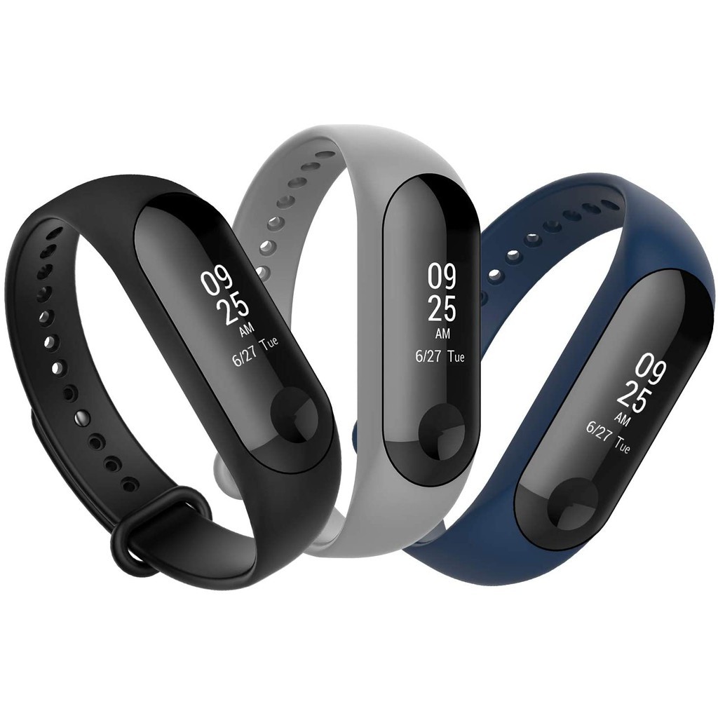 Dây đeo đồng hồ bằng silicon màu trơn thay thế cho Xiaomi Mi Band 3 / Mi Band 4 / Mi Band 3 / Mi Ban