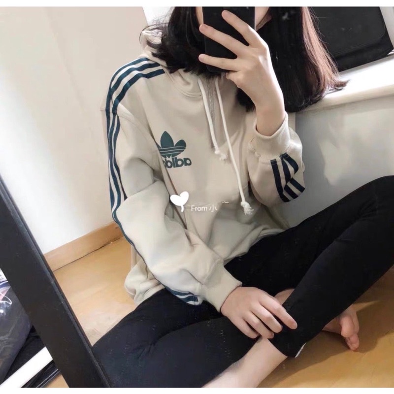 BÁN SỈ ÁO NỈ DSA MŨ MÀU BE VIỀN XANH CHO NỮ