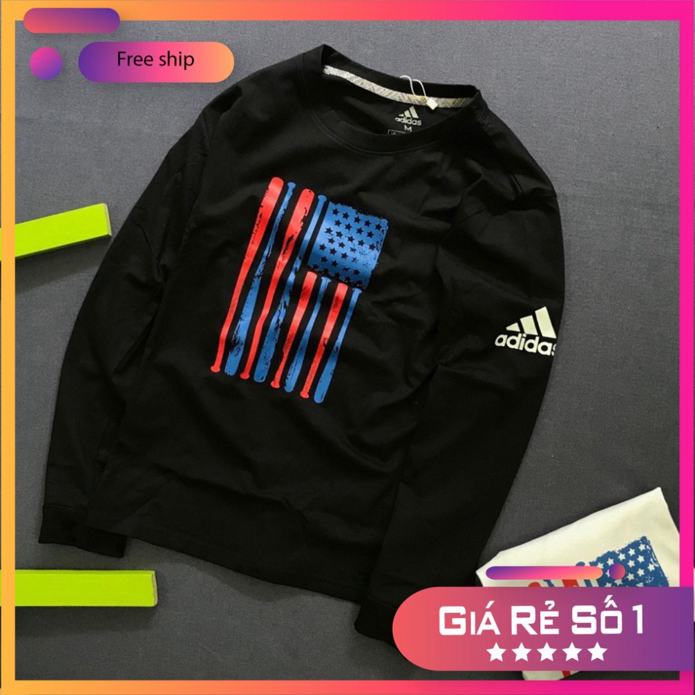 Áo thun nam nữ dài tay😍 Áo Thun cotton in Lá Cờ hàng xuất khẩu _ Hoàng Huy 2 | BigBuy360 - bigbuy360.vn