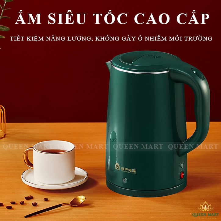 Ấm Siêu Tốc 2 Lớp 1.8 Lít Chống Nóng Chống Giật - Ấm Đun Nước Tự Ngắt Khi Đun Sôi Có Chế Giữ Nhiệt – Q055