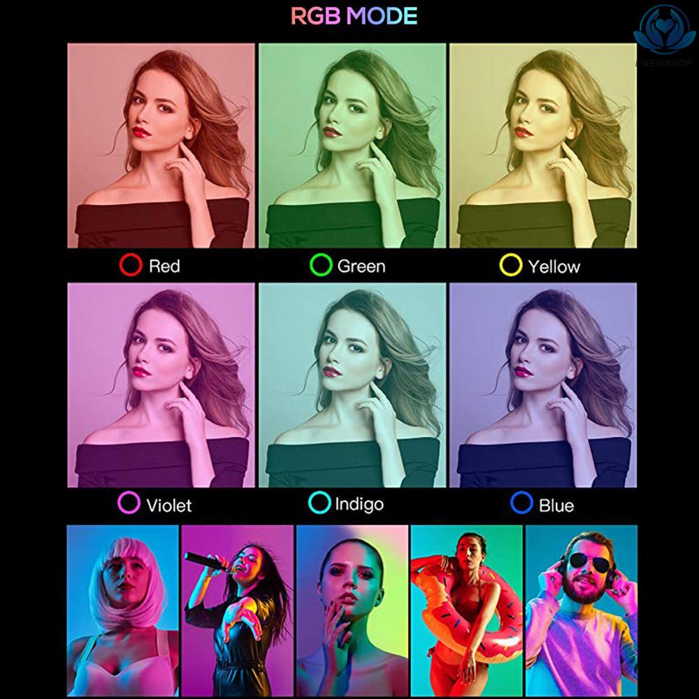 Đèn Led Tròn Mini Rgb Có Kẹp Gắn Điện Thoại Kèm Gương Và Đèn Có Thể Sạc Lại Tiện Dụng | BigBuy360 - bigbuy360.vn