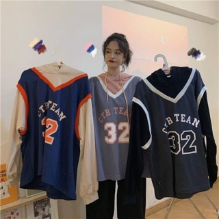 Áo hoodie phối gile năng động