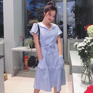 Đầm suông cổ sơ mi