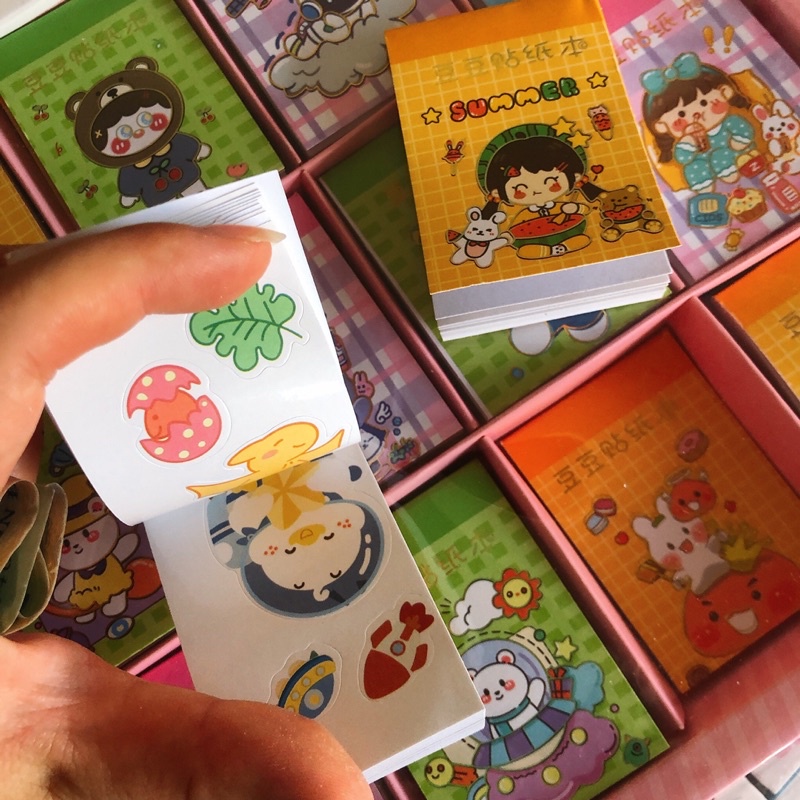 sỉ khay 36 quyển sổ sticker mini ( quyển 24 trang)