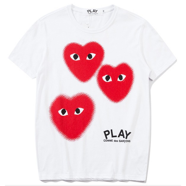 Mới Áo Thun Tay Ngắn In Chữ Cdg Play Des Garcon Red Heart Cho Nam Và Nữ 01