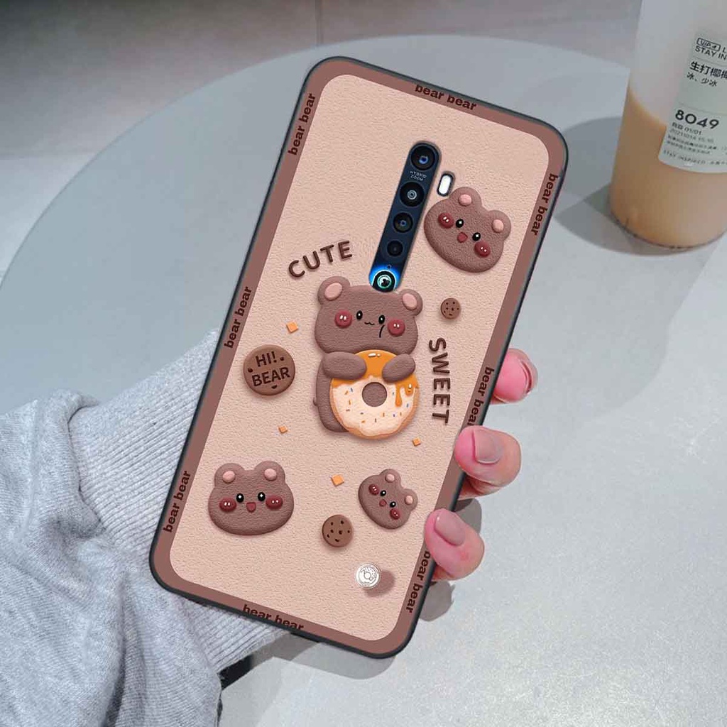 Ốp Oppo Reno 2f / Reno2 F bear brick, gấu đáng yêu, dễ thương