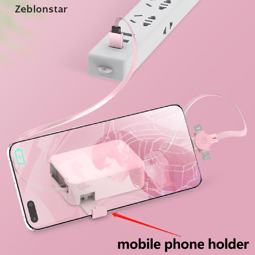 Dây Cáp Sạc Nhanh Micro USB TYPE-C 3 Trong 1 Thu Gọn Được Tiện Dụng