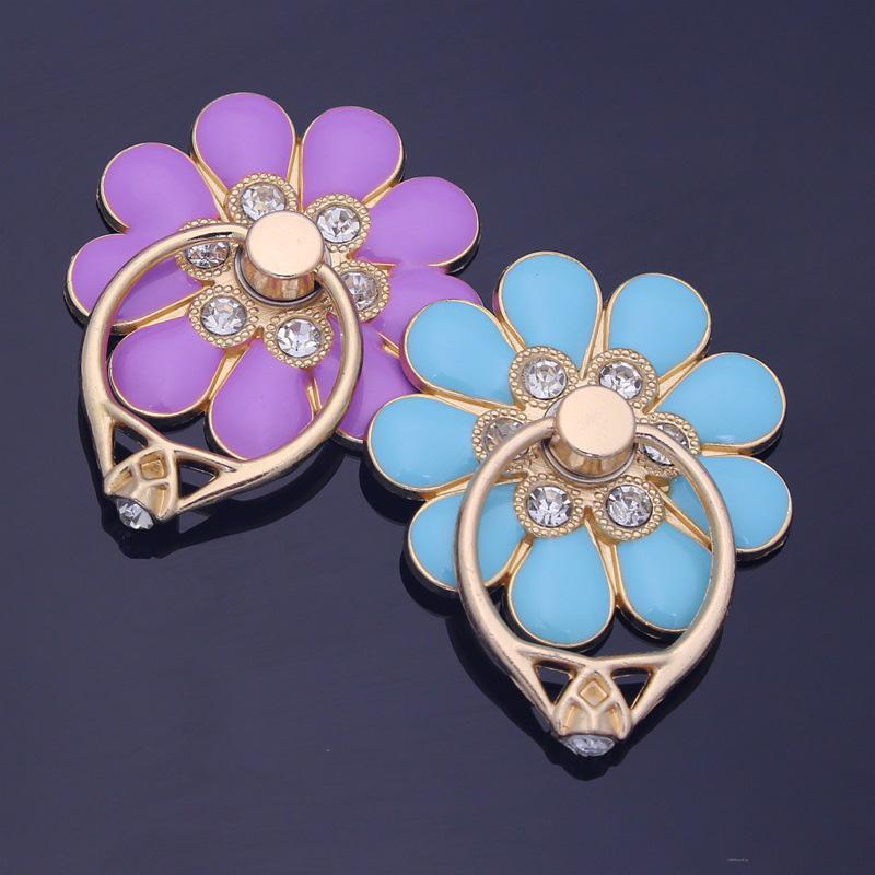 Phone Ring Holder Diamond-plated Flower Shape Metal Finger Rings Bracket For Mobile Phone coldwind.vn