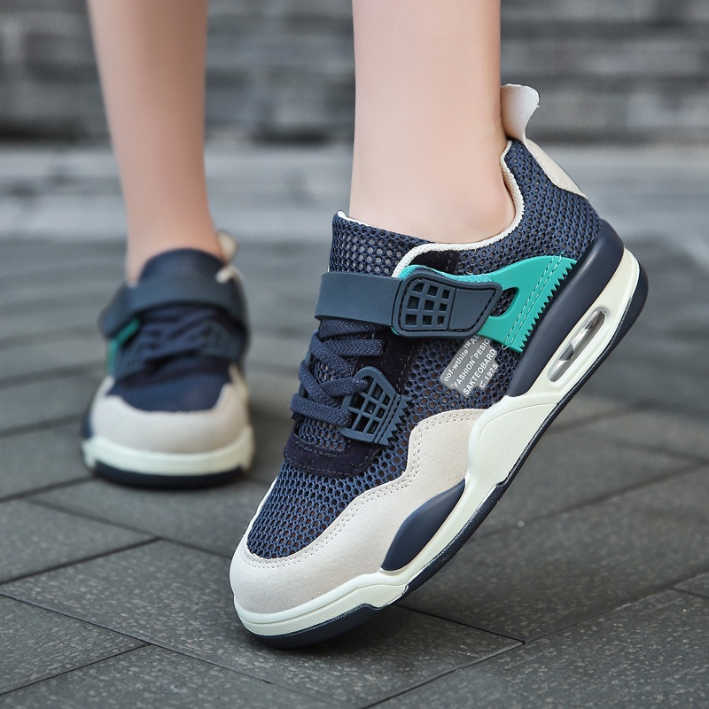 Giày thể thao phối lưới phong cách sang trọng cho bé trai 2021