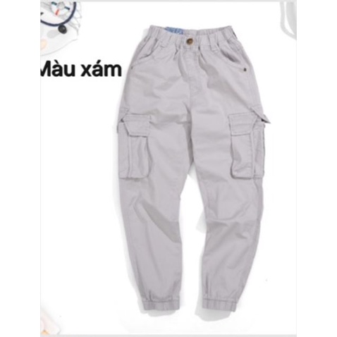 Quần kaki joggger túi hộp kiểu dáng thể thao cho bé trai và gái 25-45kg