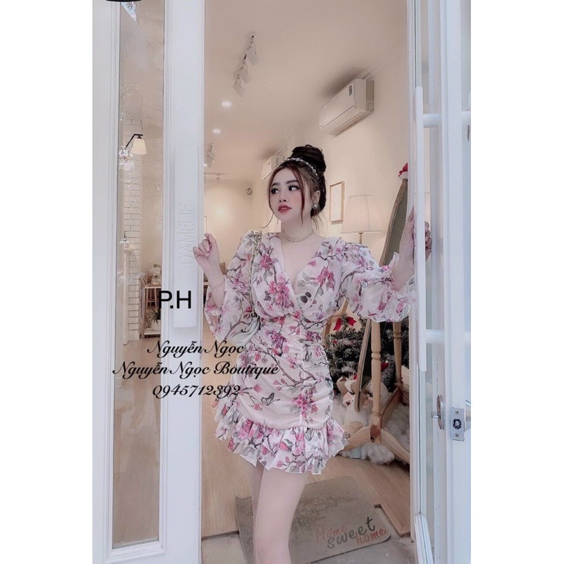 VÁY HOA ĐUÔI CÁ ÔM BODY