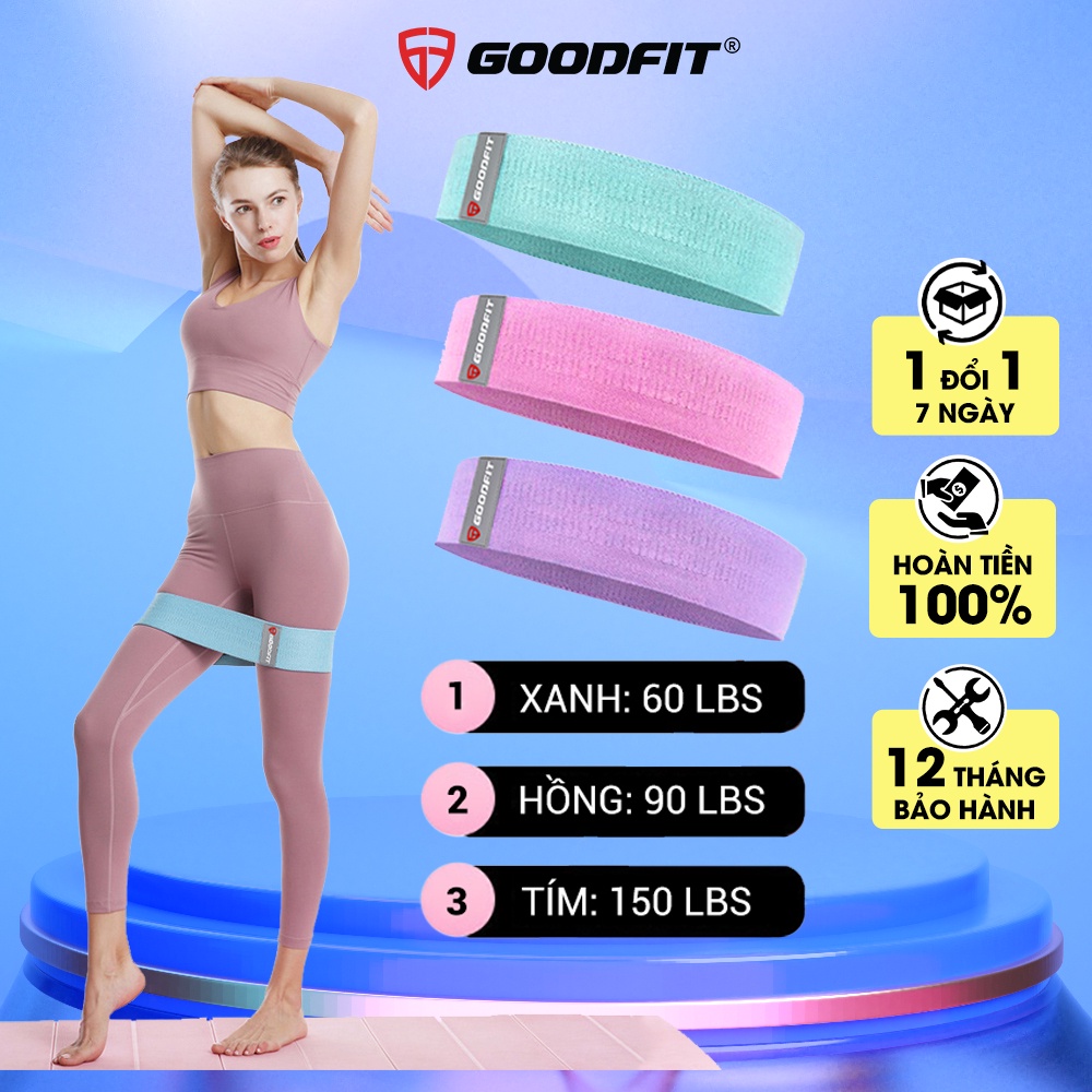 Dây mini band tập mông, dây kháng lực tập gym co giãn đàn hồi GoodFit GF914MB