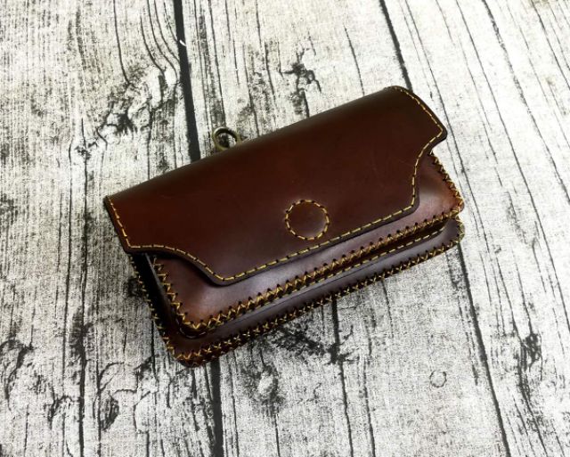 [Real Leather] Túi đeo thắt lưng da bò handmade