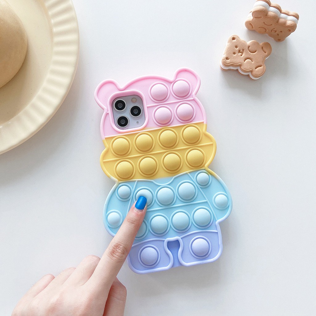 Samusng Ốp Điện Thoại silicon Hình Gấu 3d Cho Samsung galaxy a20 / 30 / 11 / 12 s9 s10 plus note 9 / 21 / 31 / 51 / 71 / 32 / 50 / 50S / 30S / 10E