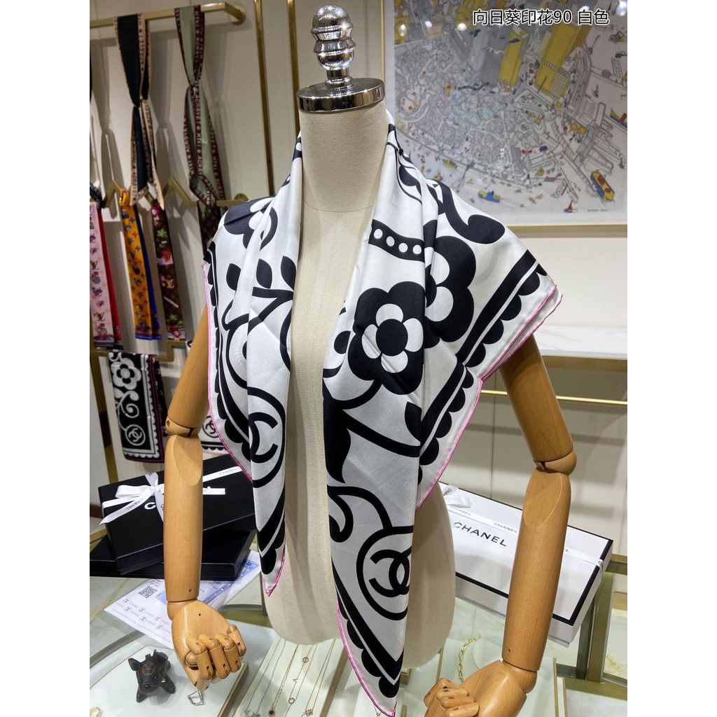 Khăn Quàng Cổ Vuông Bằng Lụa In Họa Tiết Hoa Thời Trang Cho Nữ 35 '' x35 ''