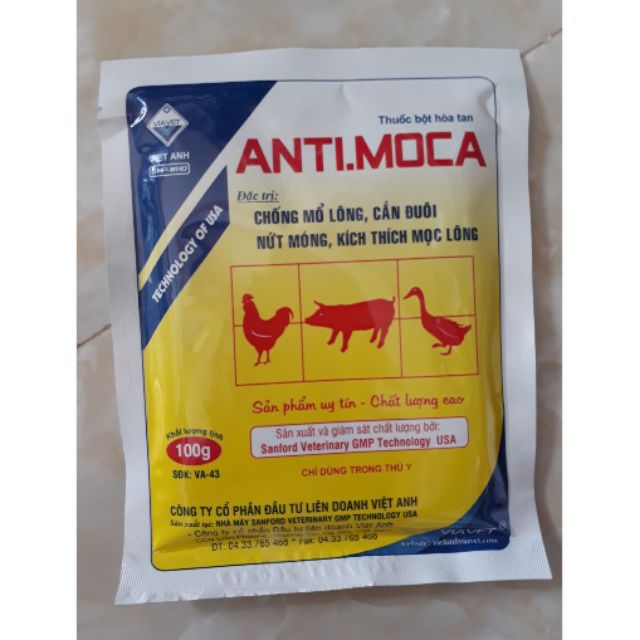 ANTI MOCA Chống mổ lông, cắn đuôi, kích thích mọc lông