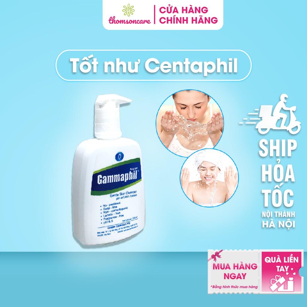 Sữa rửa mặt chuyên dụng Gammaphil Gentle Skin Cleanser - Chai 500ml - Có vòi tiện dụng