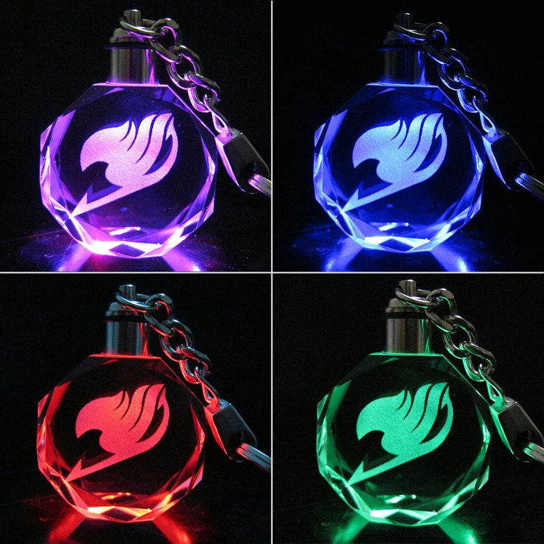 Móc khóa anime Fairy Tail gắn đèn LED phát sáng dễ thương