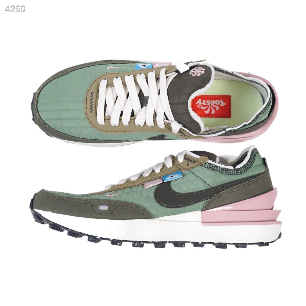 Fat Da) W NIKE WAFFLE ONE giày thể thao bằng vải khâu lông tơ DO4661-331 nữ bột màu xanh lá cây