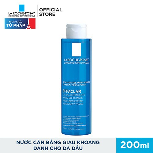 Toner La Roche Posay Nước cân bằng giàu khoáng dành cho da dầu mụn La Roche Posay 200ml