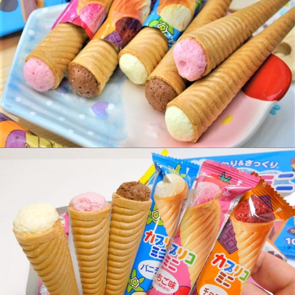 Bánh que kem ốc quế Glico cho bé Nội Đia Nhật Bản