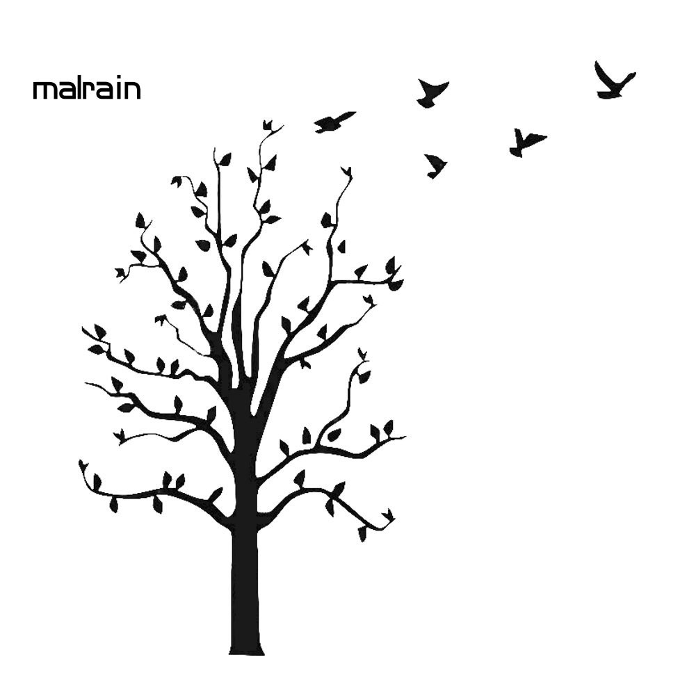 Sticker dán trang trí xe hơi hình đàn chim và cây xanh phản quang tiện dụng