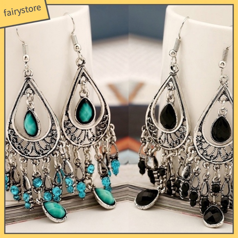 Khuyên Tai Đính Đá Nhân Tạo Phong Cách Boho Thời Trang Cho Nữ