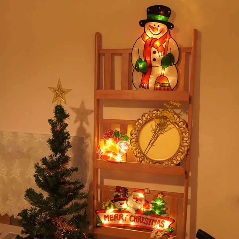 Dây Đèn LED Hình Bông Tuyết / Ông Già Noel Trang Trí Giáng Sinh / Năm Mới