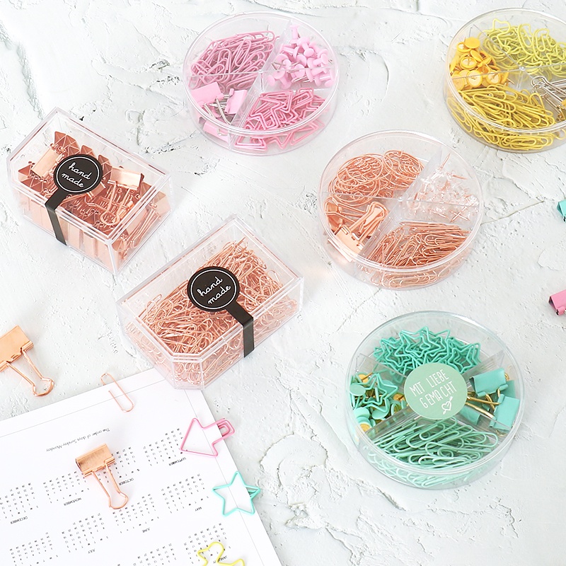 1 Hộp Kẹp Giấy Kim Loại Đa Năng