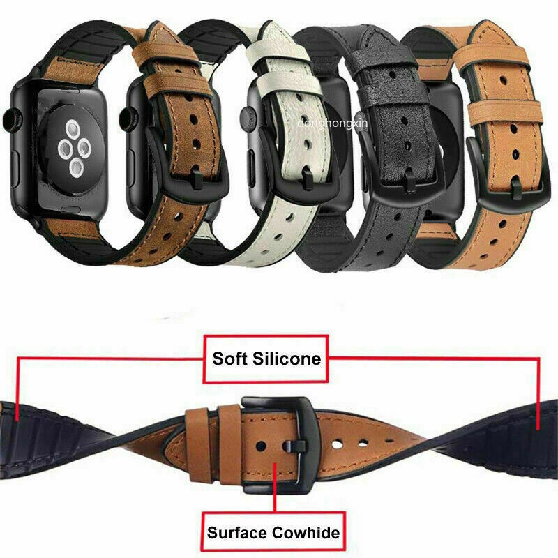 Dây Đeo Bằng Da Cho Đồng Hồ Thông Minh Apple Watch 7 6 5 4 3 2 1 SE 41 42 44 45mm