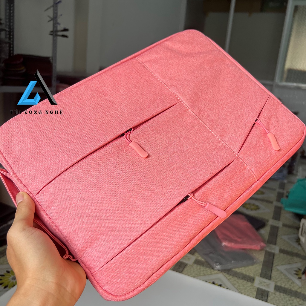 Túi Đựng Laptop Chống Nước Ôm Gọn Máy, Túi Chống Sốc Mac Book Có Qoai Xách Nhiều Ngăn Dành Cho Máy Tính 12 13 - 15.6inch