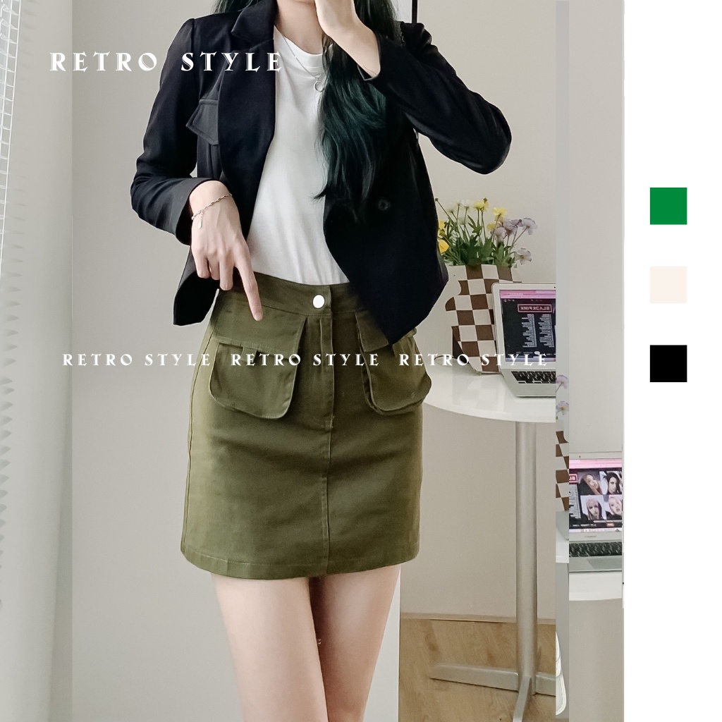 Váy denim Ngắn Lưng Cao Thời Trang Mùa Hè Dành Cho Nữ mã 1950