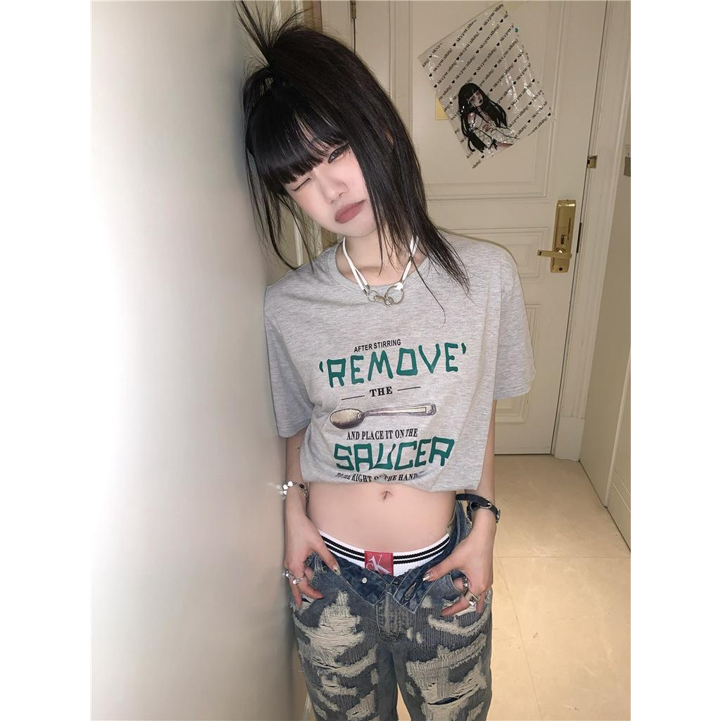 Áo Thun Dáng Rộng Ngắn Tay In Chữ Thời Trang Mùa Hè Kiểu Mới 63650