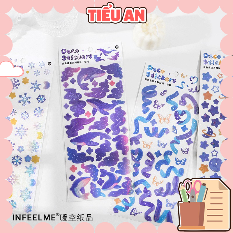 Sticker/ Hình dán Trang Trí Thiệp Màu Tím - Nhiều kiểu dáng nổi bật