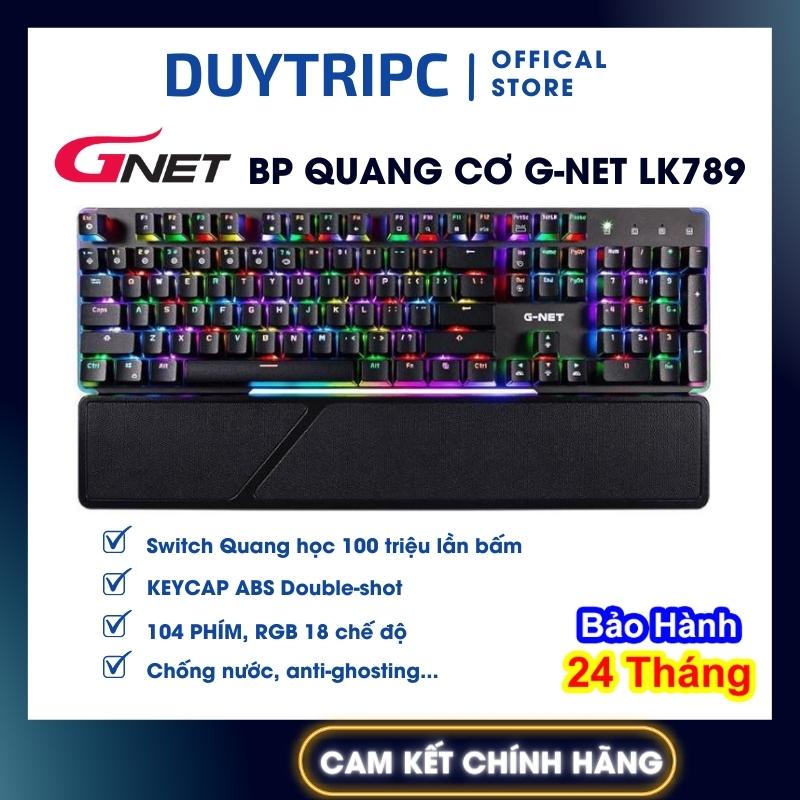 Bàn phím gaming Quang Cơ GNET LK789 ⚡LED RGB viền/Switch quang chống nước ⚡BH 24 Tháng CHÍNH HÃNG