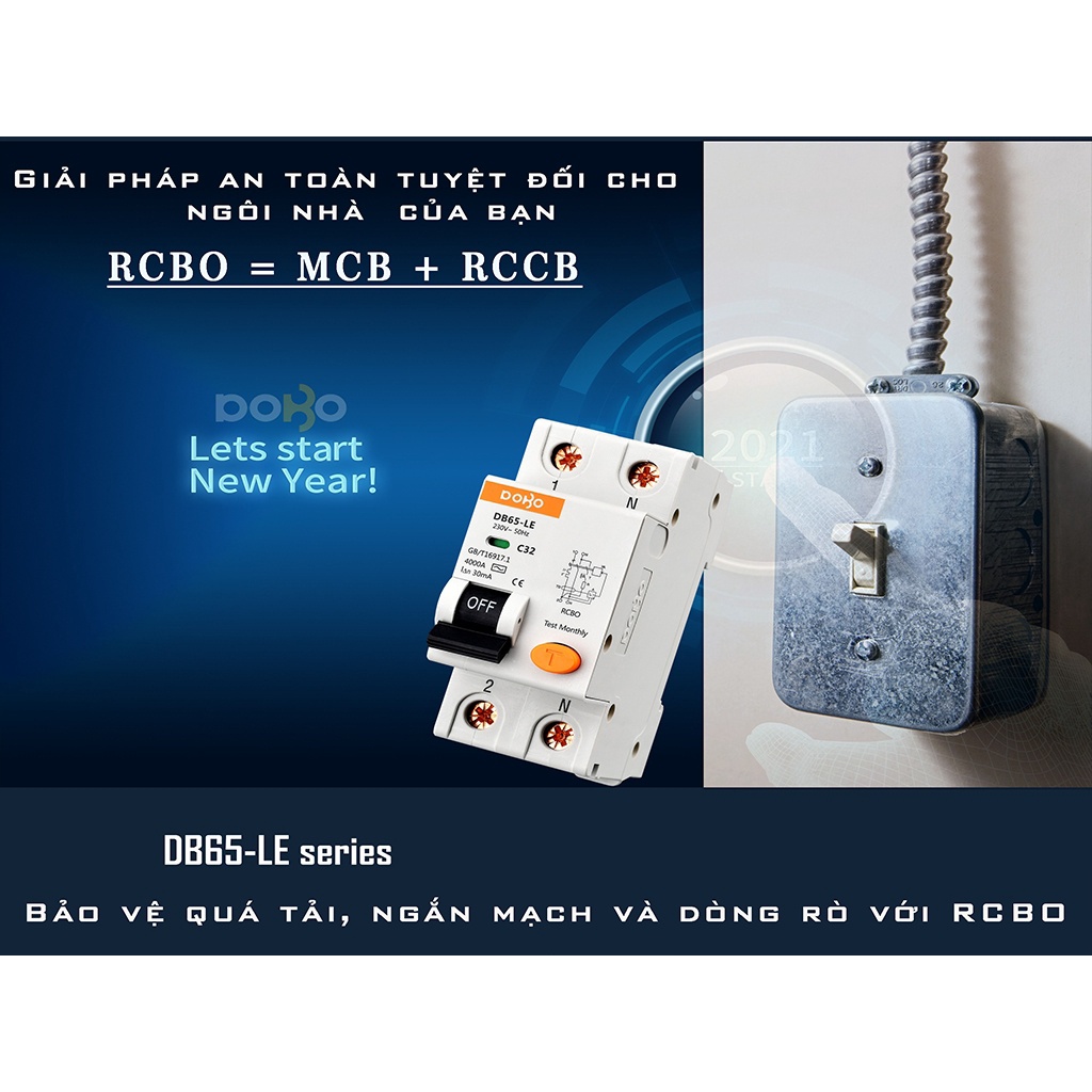 APTOMAT CHỐNG GIẬT RCBO  DOBO KOREA