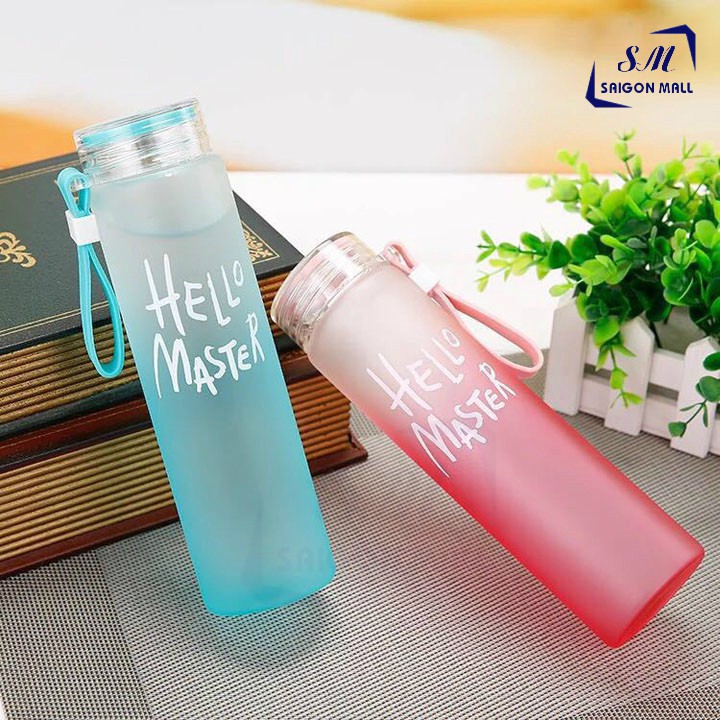 Bình nước thủy tinh Hello Master 420ML