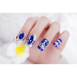 Bộ 24 Móng Tay Giả Đính Đá Cao Cấp  (keo sẵn)