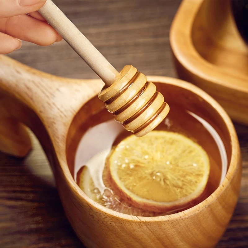 1 Muỗng Khuấy Mật Ong Bằng Thép Không Gỉ Tay Cầm Dài 8cm