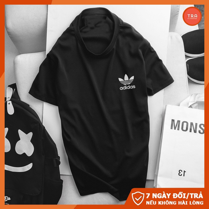 Áo thun nam tay ngắn Trà Vũ chất tici mịn mát phối hình ở ngực CZ38