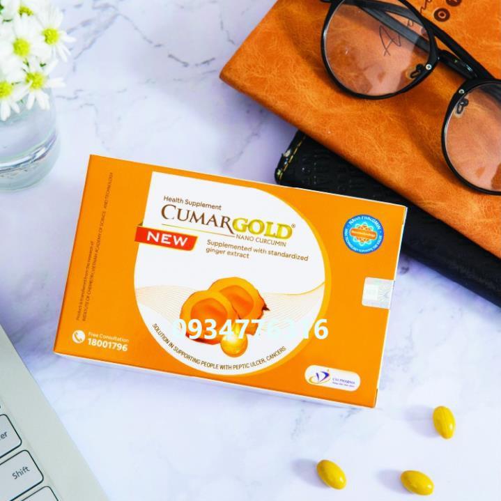Cumargold New 150gr hoàn toàn mới cùng Gừng chuẩn hoá tiên tiến cho viêm loét dạ dày tá tràng hộp 30 viên