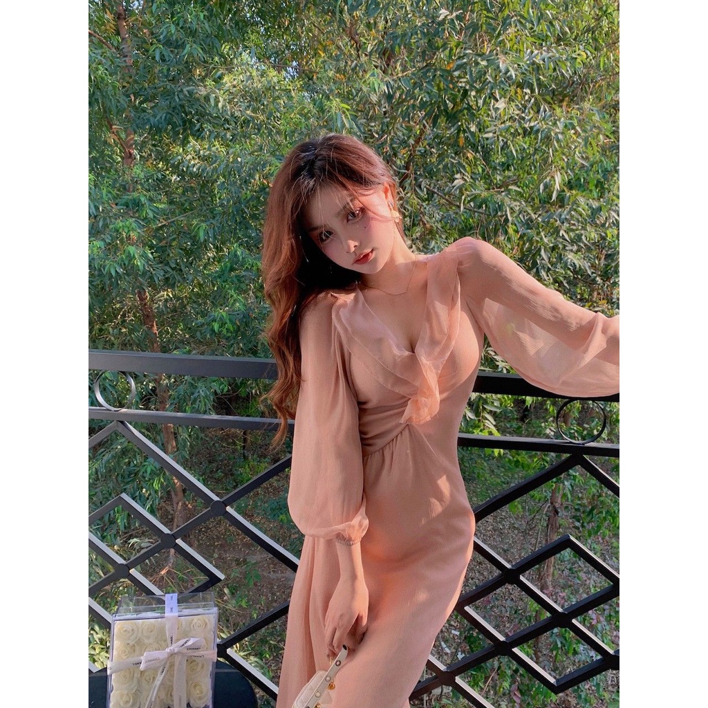 Đầm midi Màu Tím Thiết Kế Mới Thời Trang Mùa Hè Theo Phong Cách Pháp Cho Nữ 2022