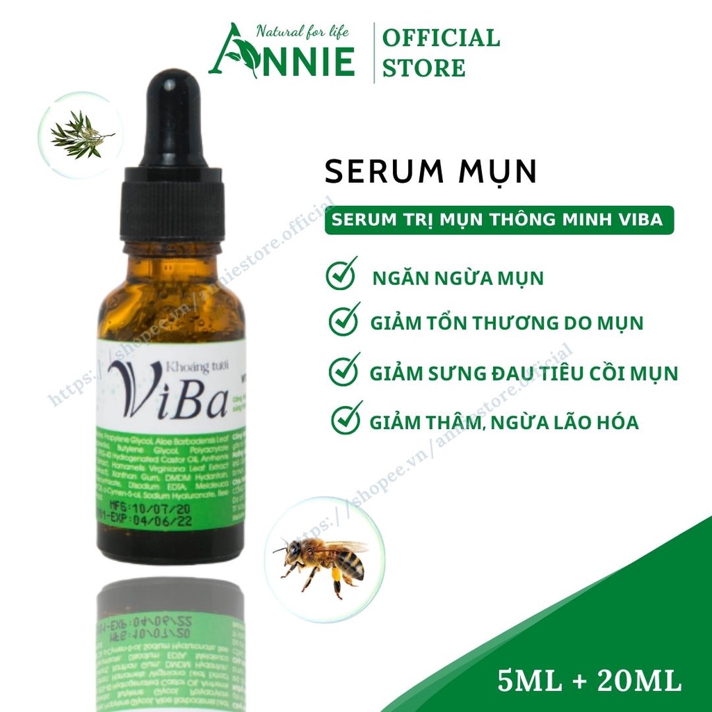 serum mụn viba - tinh chất tràm trà nọc ong ngừa mụn cải thiện tổn thương da.