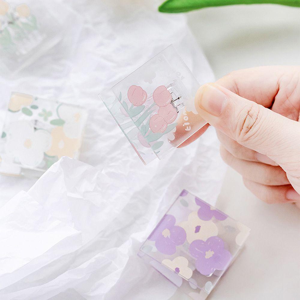 Kẹp Tài Liệu / Tài Liệu Hình Vuông Trong Suốt Đa Năng In Họa Tiết Hoa Xinh Xắn