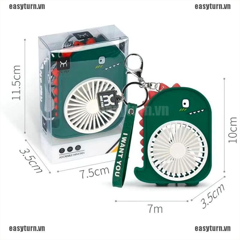 Quạt Mini Có Móc Khóa Hình Khủng Long 2 Tốc Độ