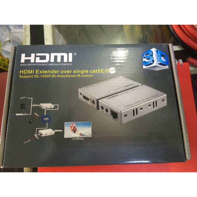 Bộ chuyển đổi tín hiệu dây mạng 60m cat5e, 6e sang tín hiệu HDMI full. Thiết kế nhỏ gọn, phù hợp cho tất cả không gian!