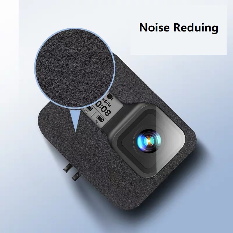 Vỏ bọc máy ảnh LAMMCOU xốp chống gió giảm tiếng ồn thích hợp cho GoPro Hero 8 màu đen