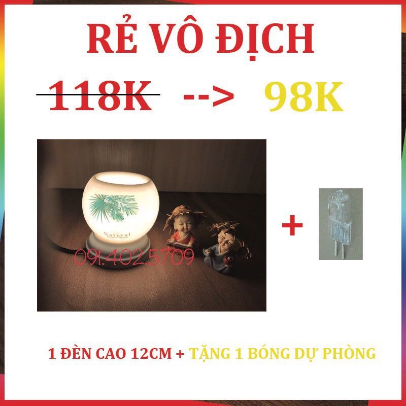 (Giá Sỉ) Đèn tinh dầu điện Cỡ vừa cao 12cm [tặng 01 bóng đèn dự phòng - RẺ VÔ ĐỊCH