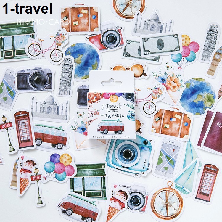 Hộp 46 sticker trang trí planner scrapbook M3